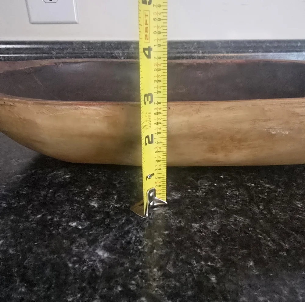 Primitive Wooden Dough Bowl Chic Farmhouse Barn Chic Cottage Coastal